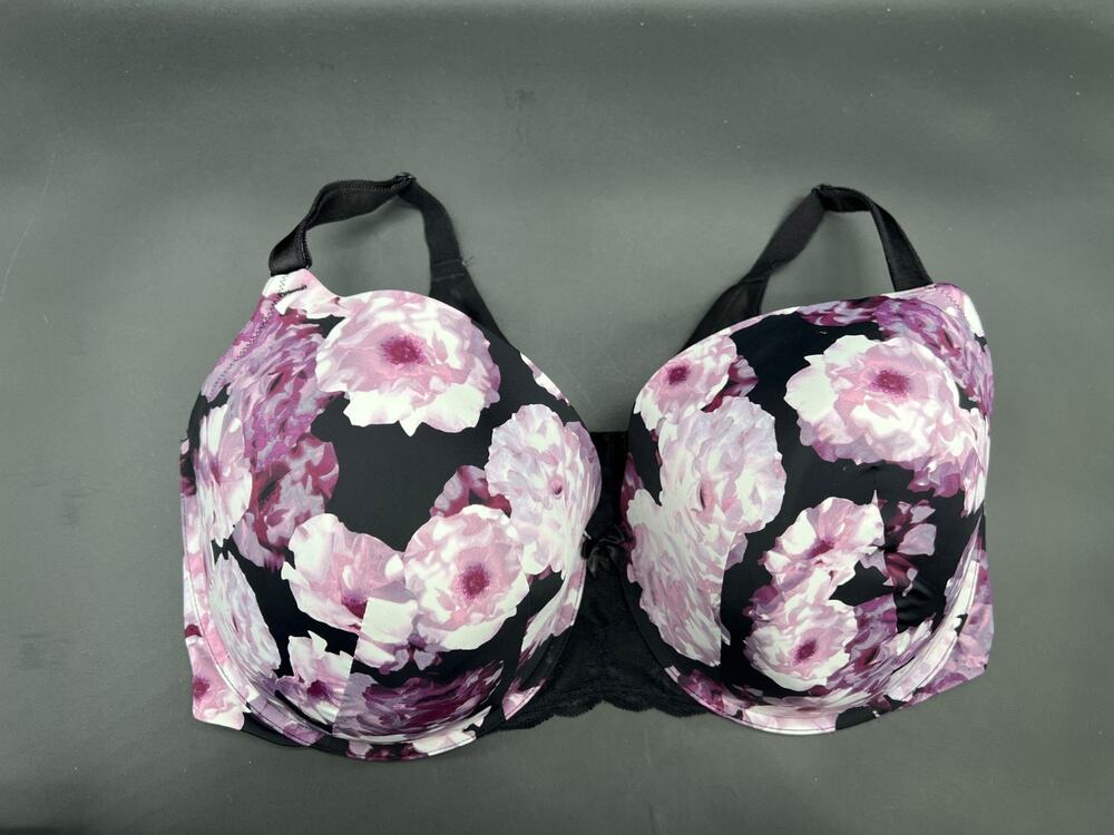 Torridβ 42G Body Plunge Push-Up Front Close Bra Purple Floral Underwire #806